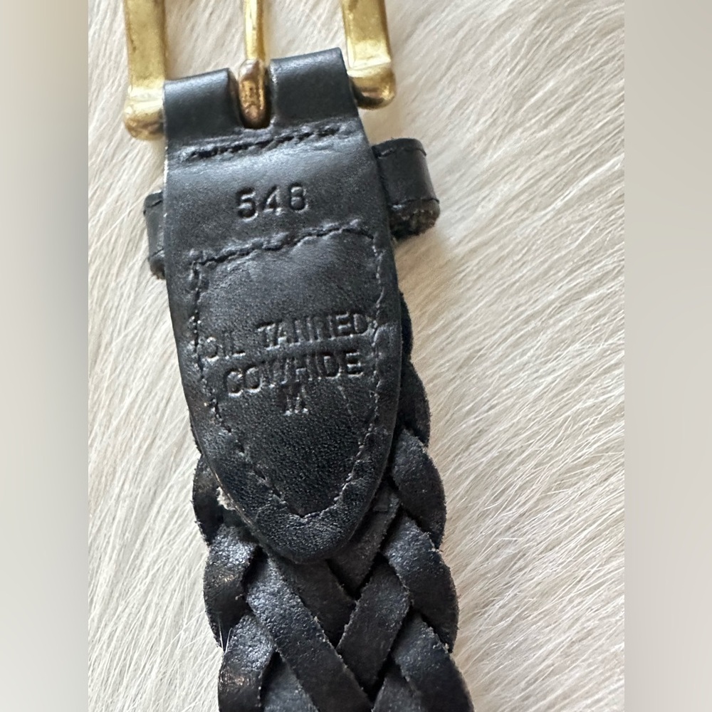 Black Braided Leather Belt